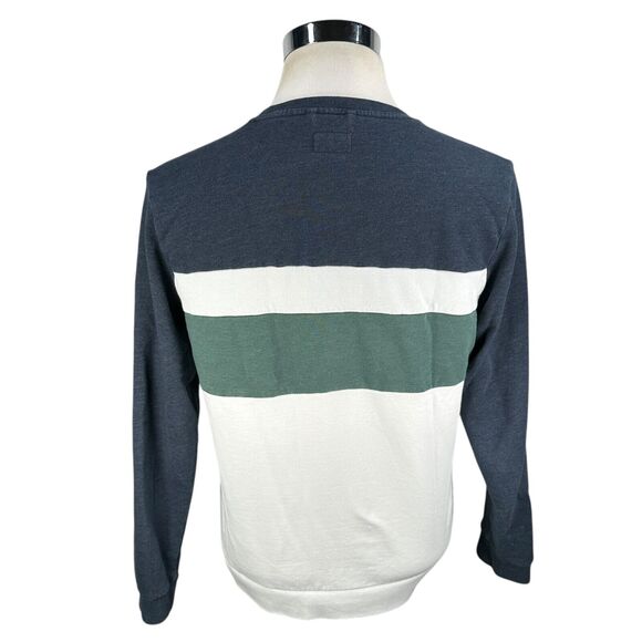 Marine Layer Fleece Sweatshirt Men’s Medium Colorblock Crewneck Blue Green White - Picture 5 of 10